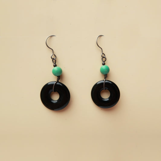 Black & Teal Earrings