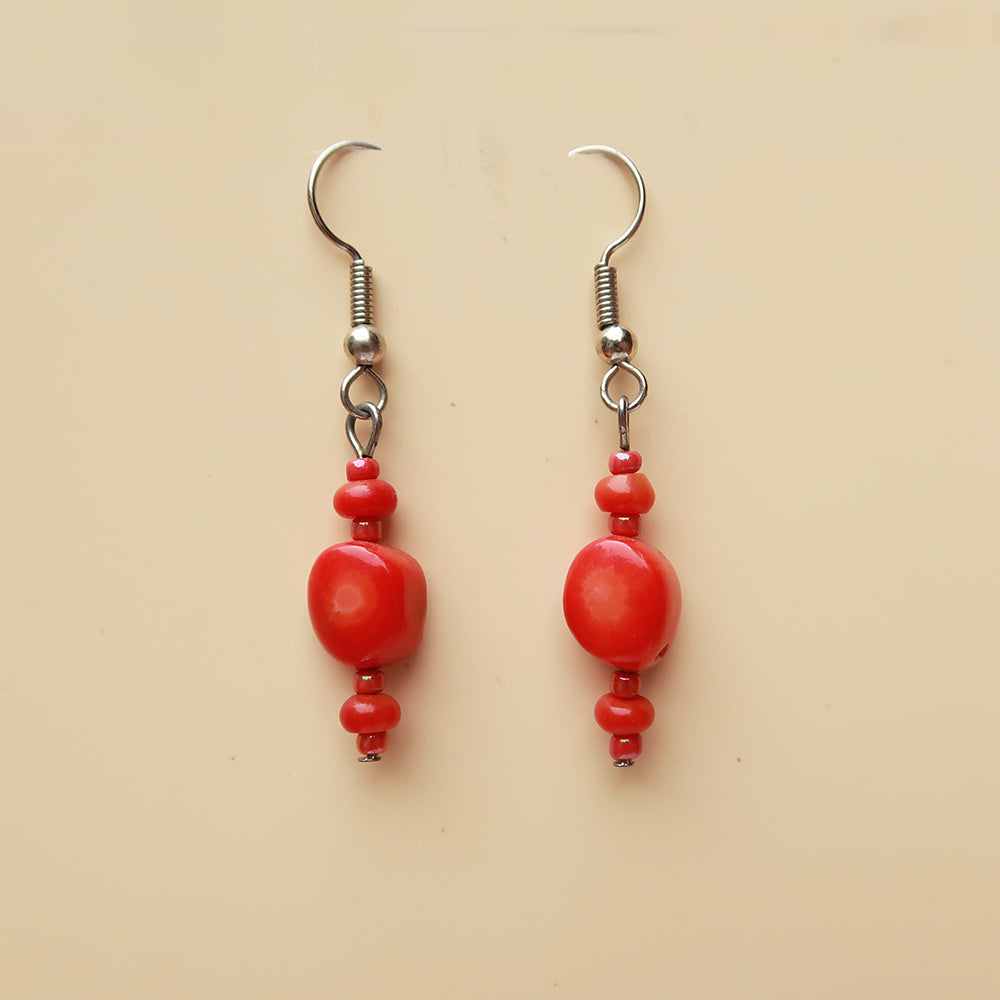 Warm Red Dangle Earrings